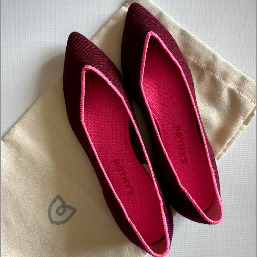 Rothy's The Point Flat Merino Wool Currant W9